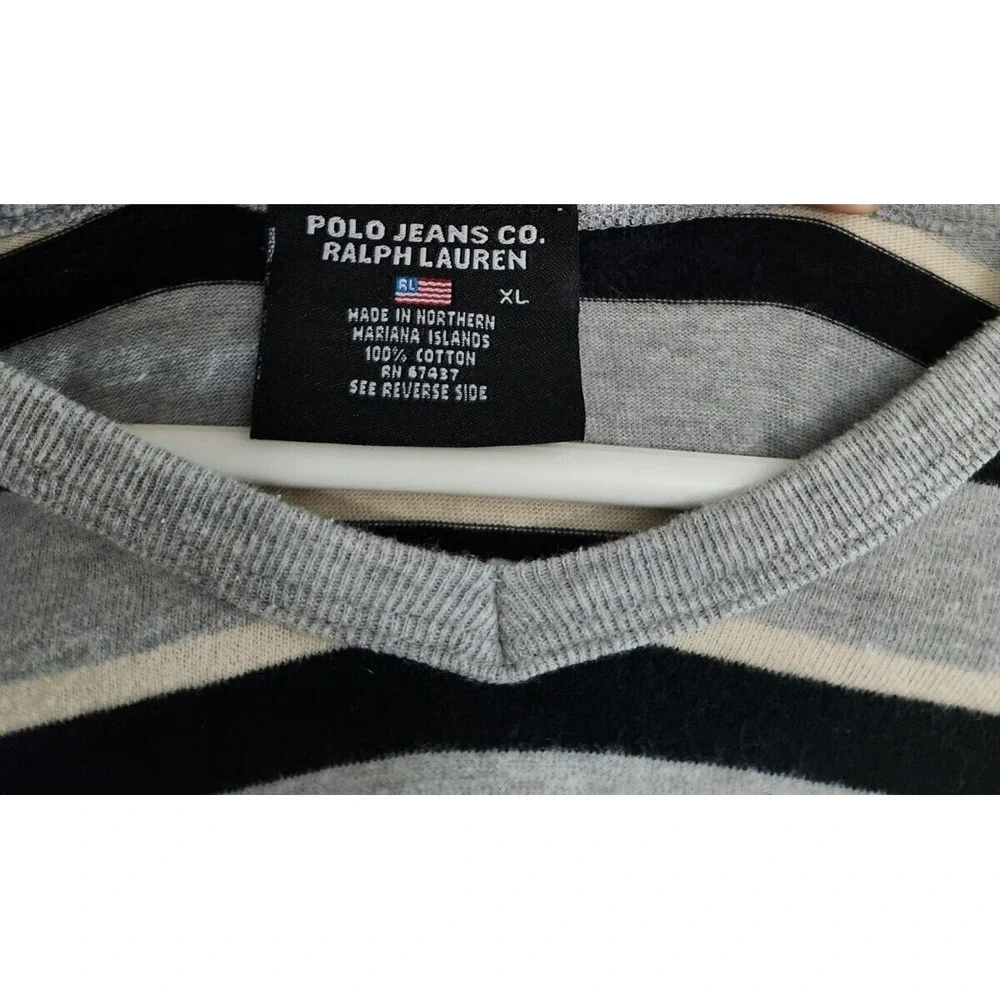 Vintage Polo Jeans Co Ralph Lauren Sweater Men's XL  Pullover V-Neck
